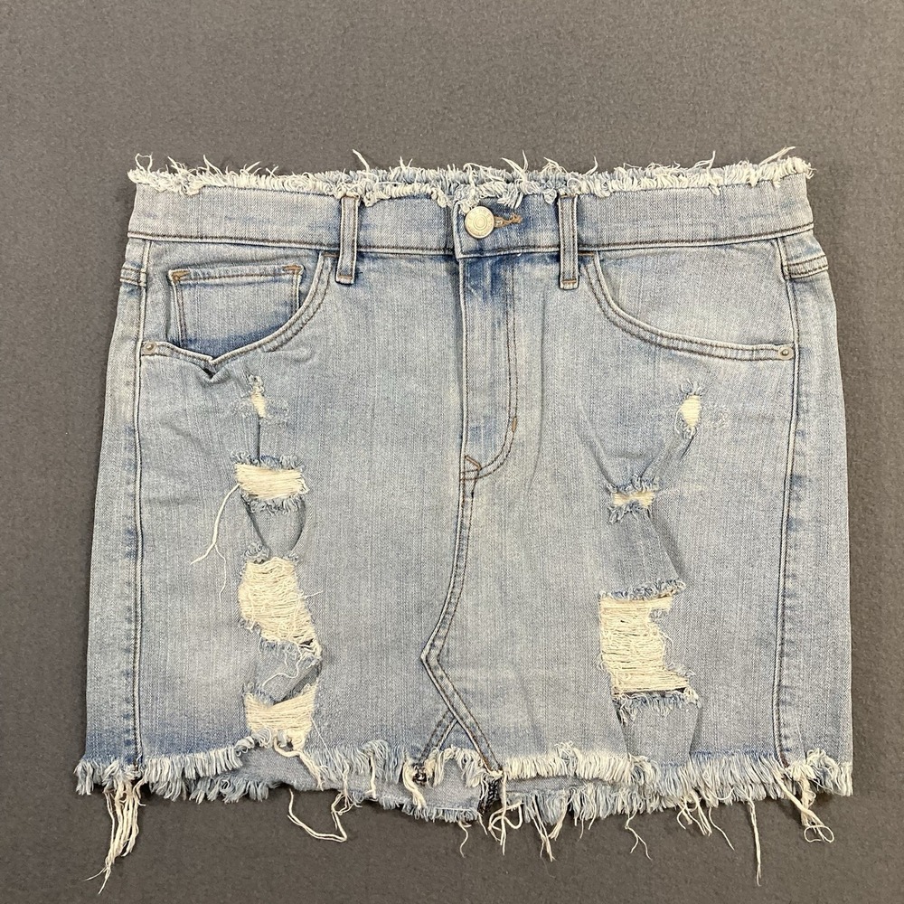Vintage Y2K Express Mini Skirt Womens Sz 10 Distressed Short Mall Core Cotton